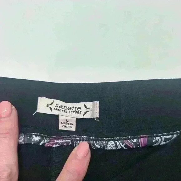 Nanette Nanette Lapore Faux Slim Leggings Large Black Item# 7I - Picture 5 of 9